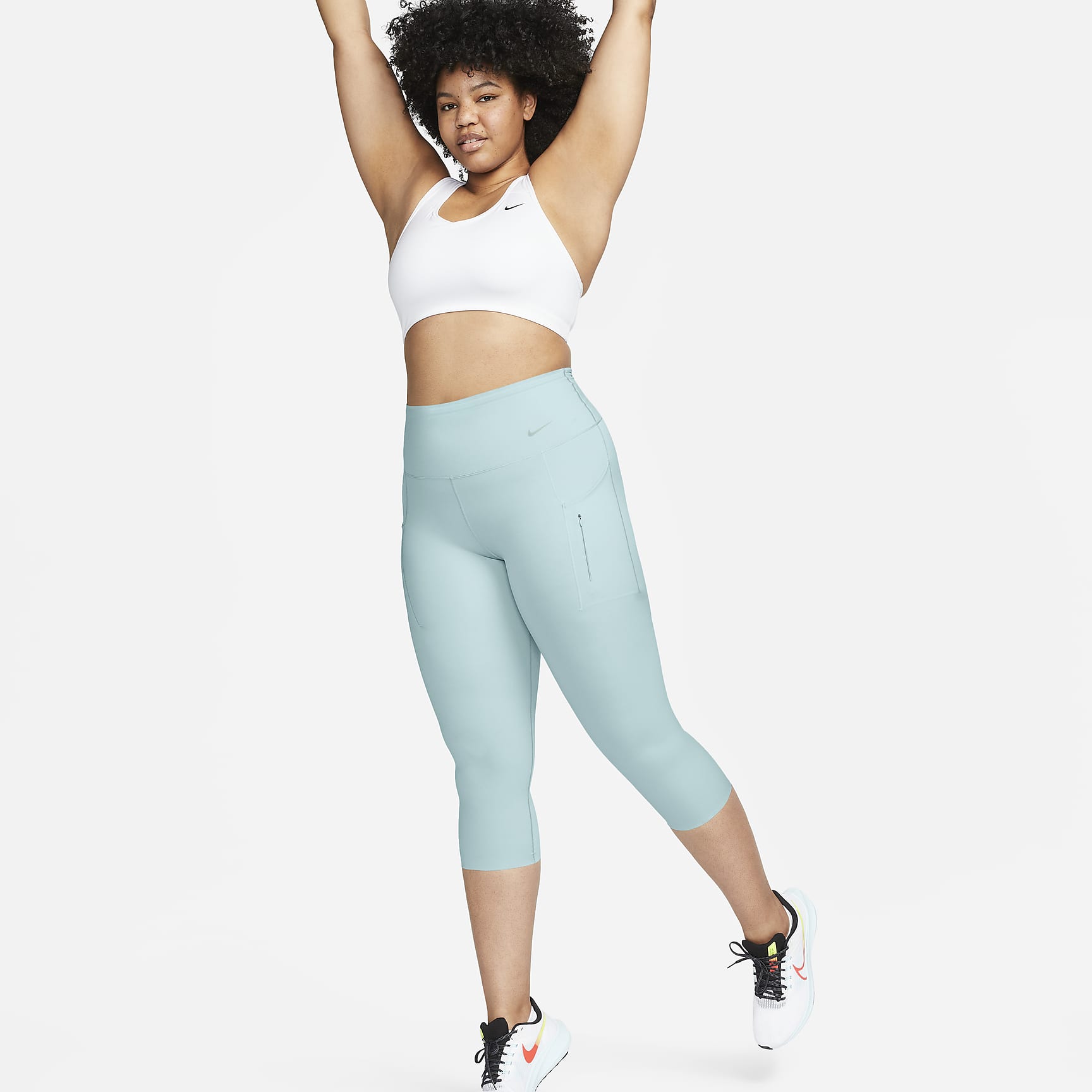 Go - Women's Firm-Support High-Waisted Cropped Leggings with Pockets