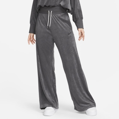 Sportswear - Women's High-Waisted Wide-Leg Terry Pants