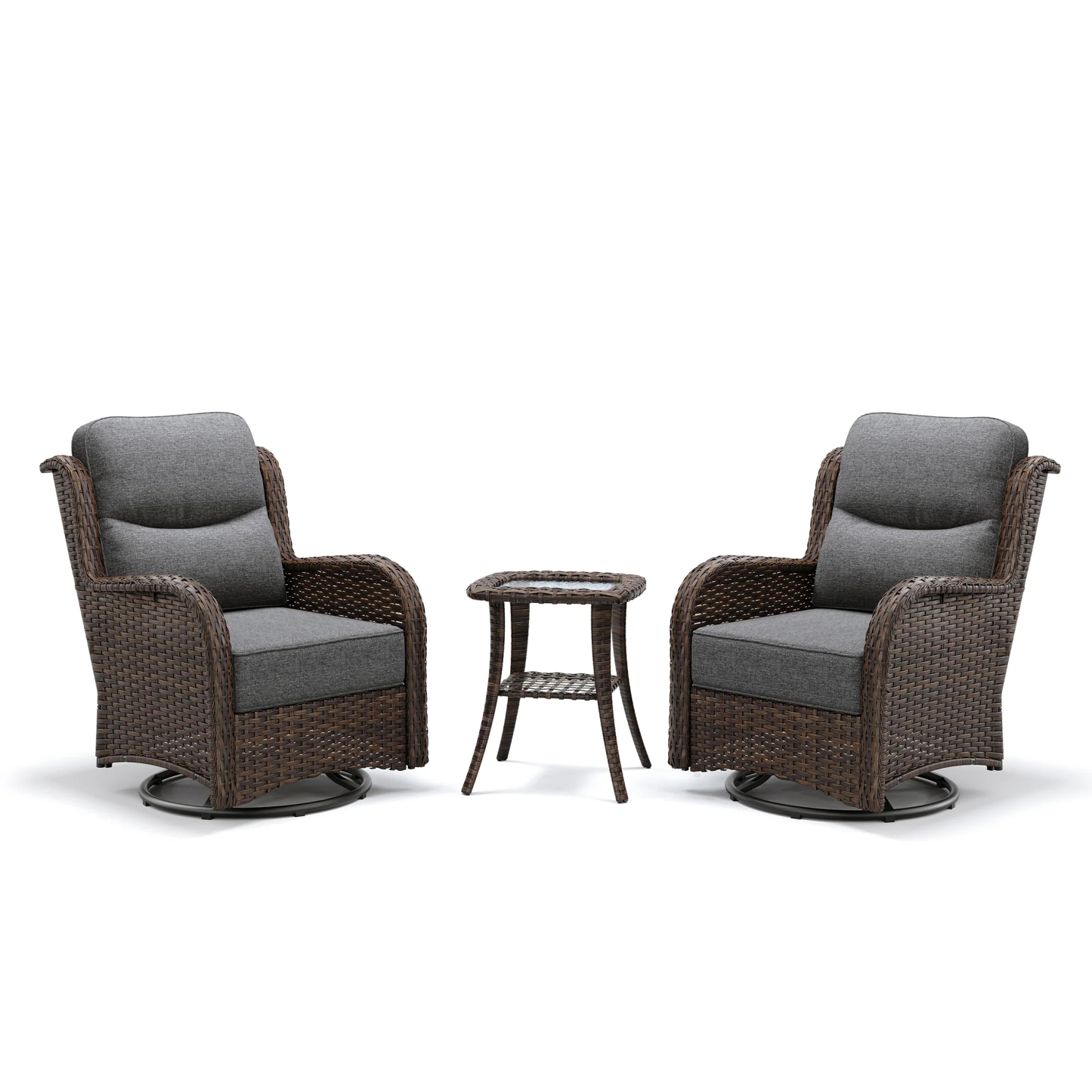 Hawthorne 5 Seater Patio Rattan Sofa Set with Swivel Chairs