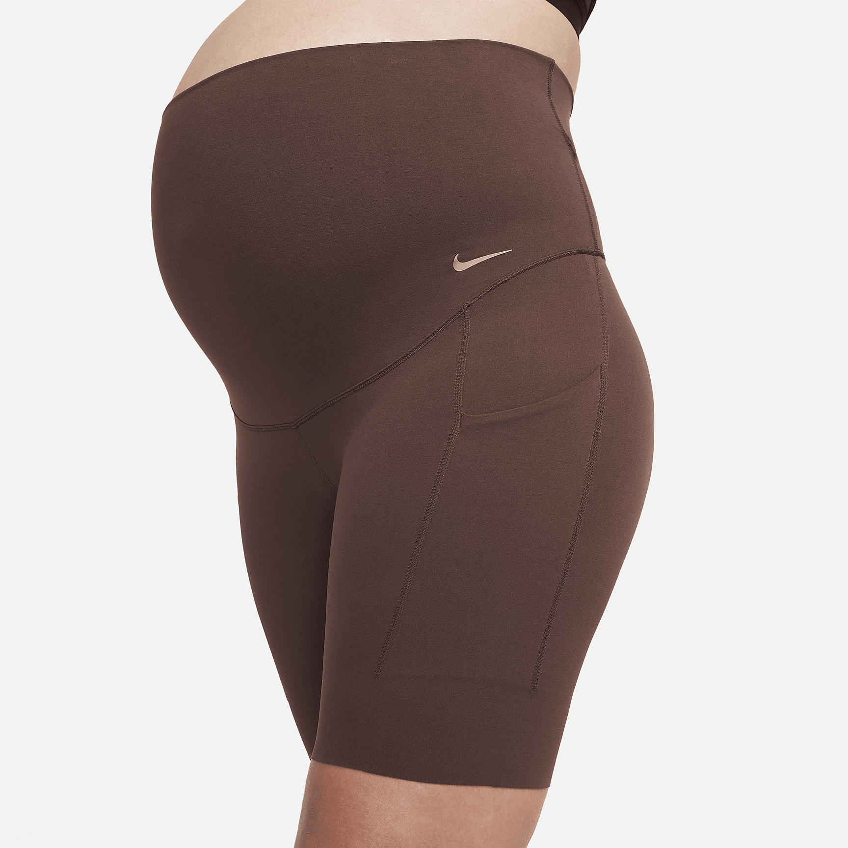 (M) - Women's Gentle-Support High-Waisted 8" Biker Shorts with Pockets (Maternity)