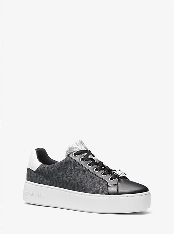 Poppy Color-Block Logo Sneaker - BLACK