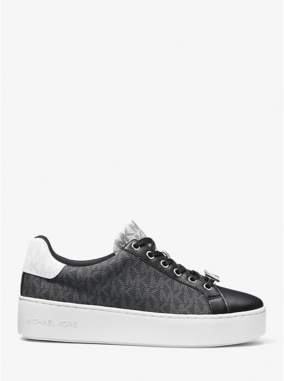 Poppy Color-Block Logo Sneaker - BLACK