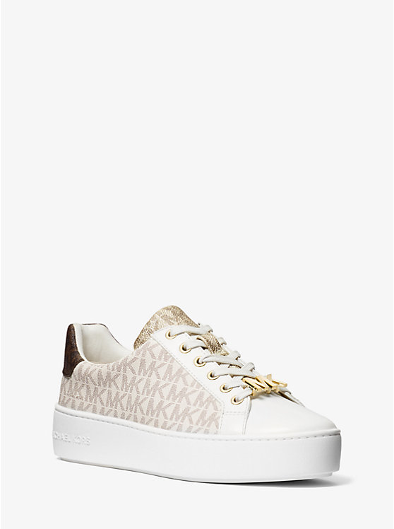 Poppy Color-Block Logo Sneaker - VANILLA
