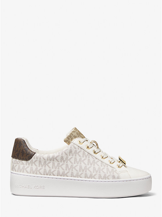Poppy Color-Block Logo Sneaker - VANILLA