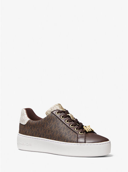 Poppy Color-Block Logo Sneaker - BROWN