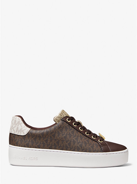 Poppy Color-Block Logo Sneaker - BROWN