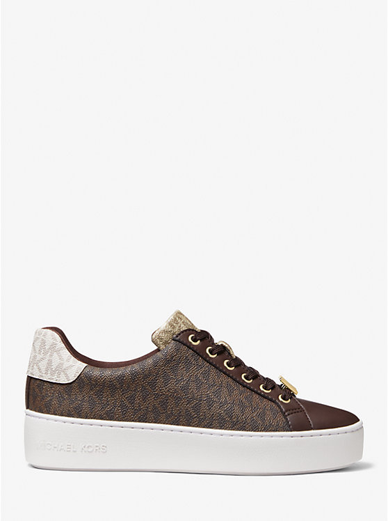 Poppy Color-Block Logo Sneaker - BROWN