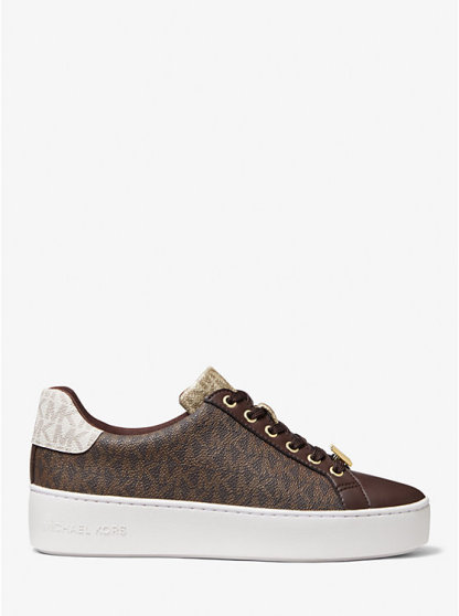 Poppy Color-Block Logo Sneaker - BROWN