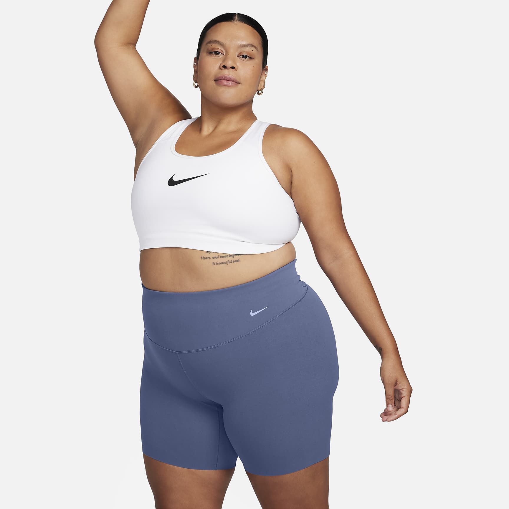 Zenvy - Women's Gentle-Support High-Waisted 8" Biker Shorts (Plus Size)