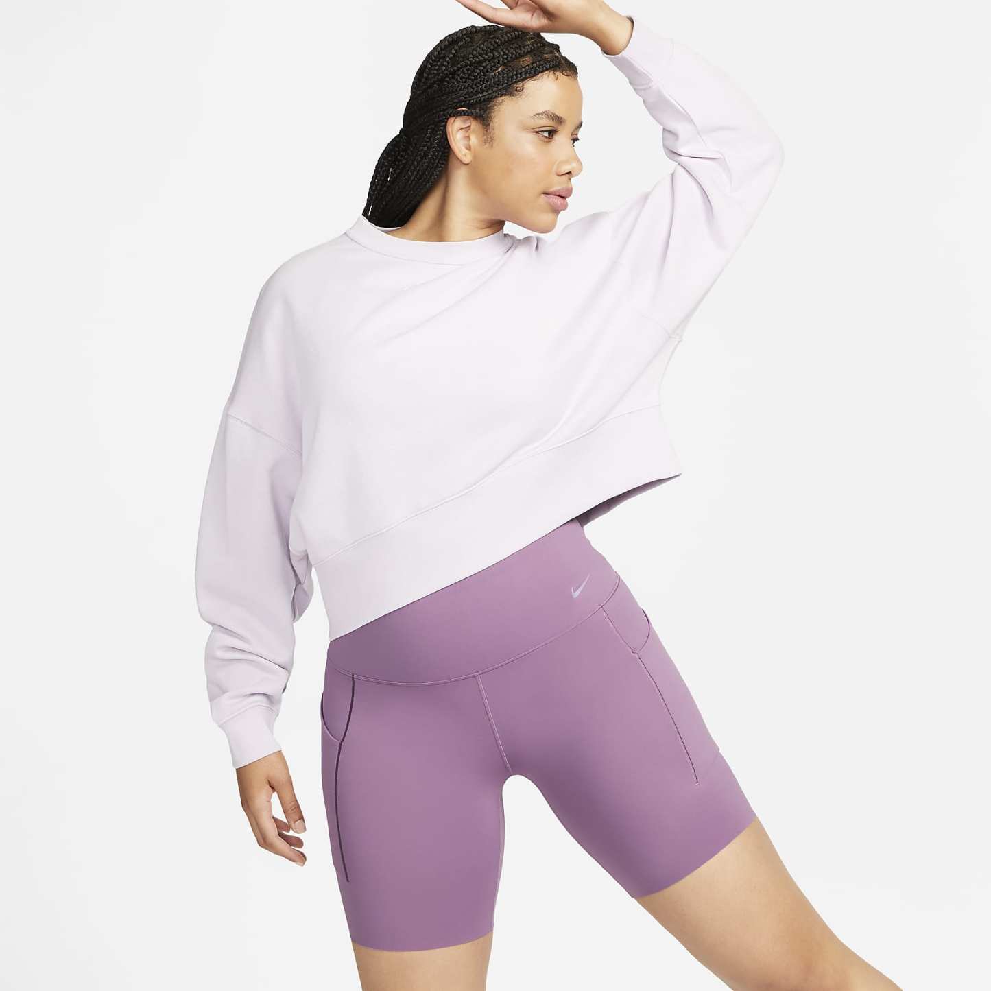 Universa - Women's Medium-Support High-Waisted 8" Biker Shorts with Pockets