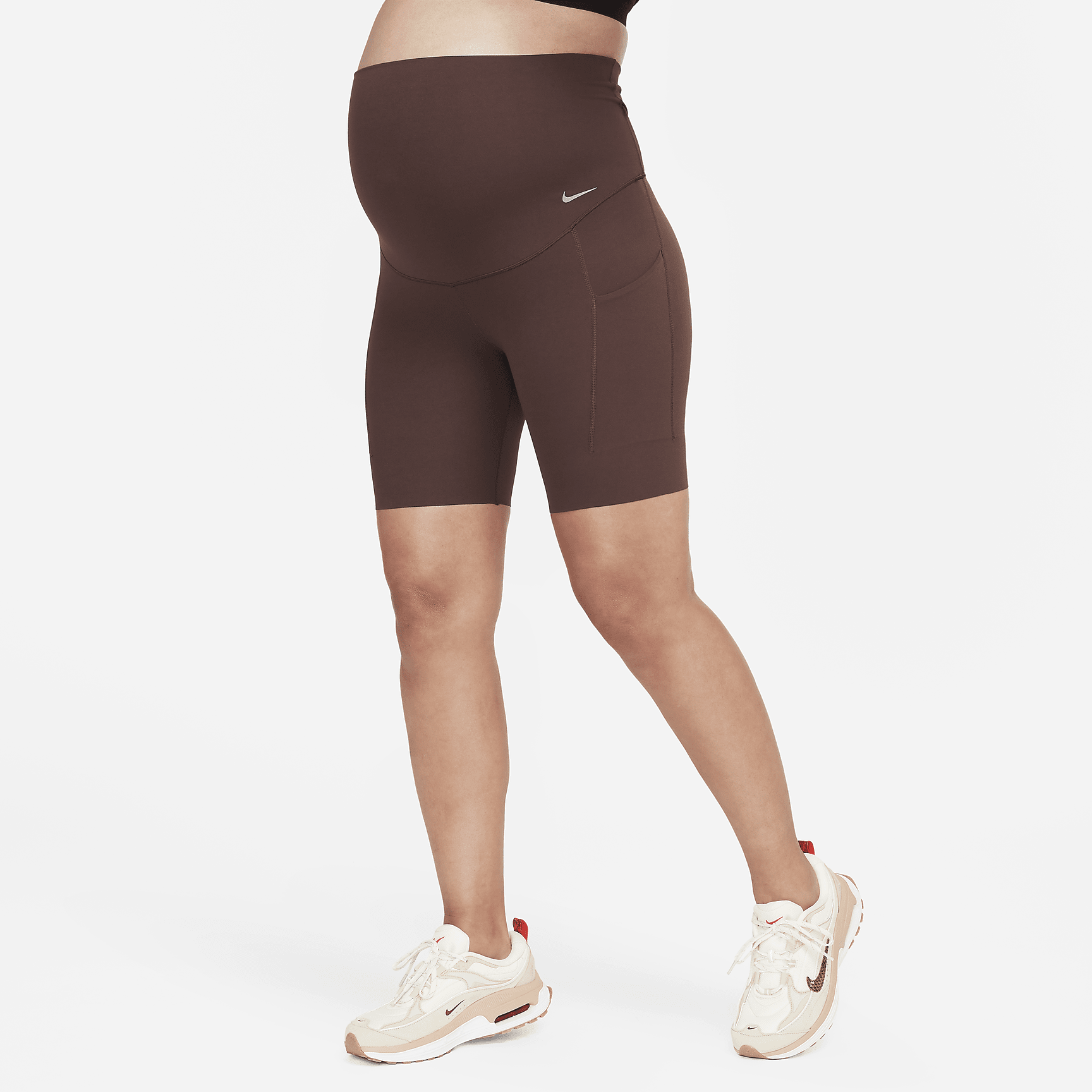 (M) - Women's Gentle-Support High-Waisted 8" Biker Shorts with Pockets (Maternity)