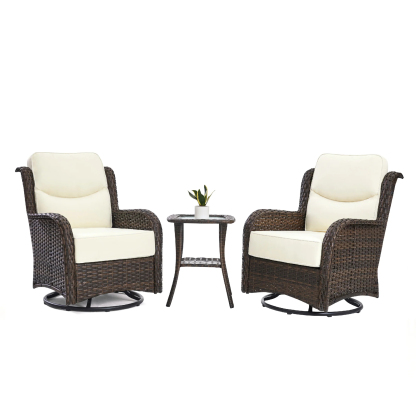 Hawthorne 5 Seater Patio Rattan Sofa Set with Swivel Chairs