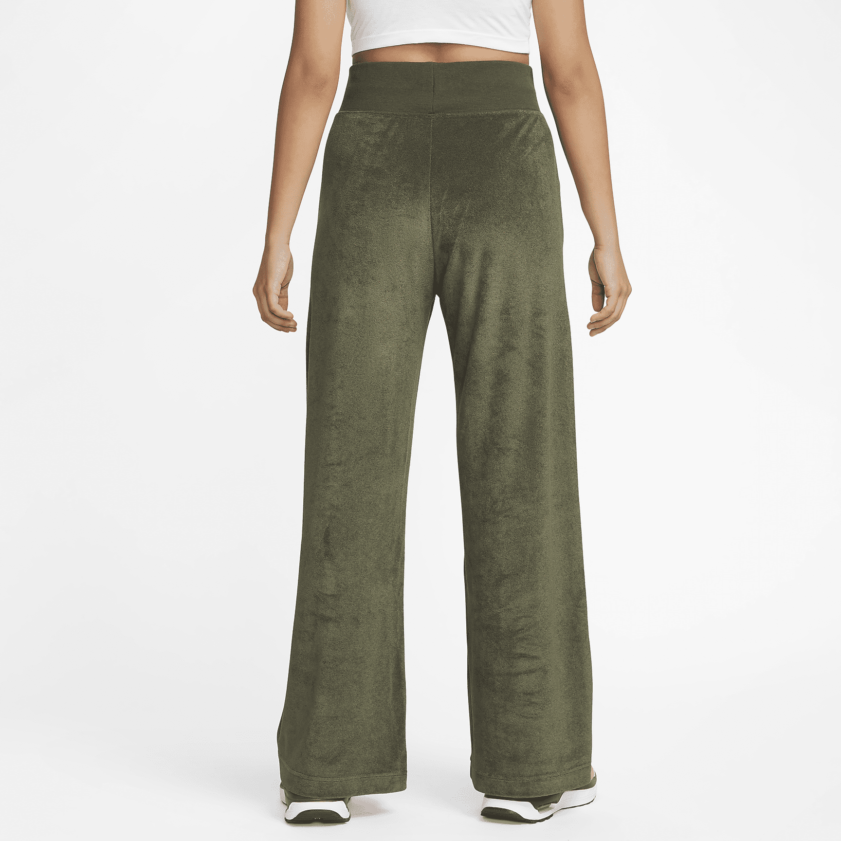 Sportswear - Women's High-Waisted Wide-Leg Terry Pants