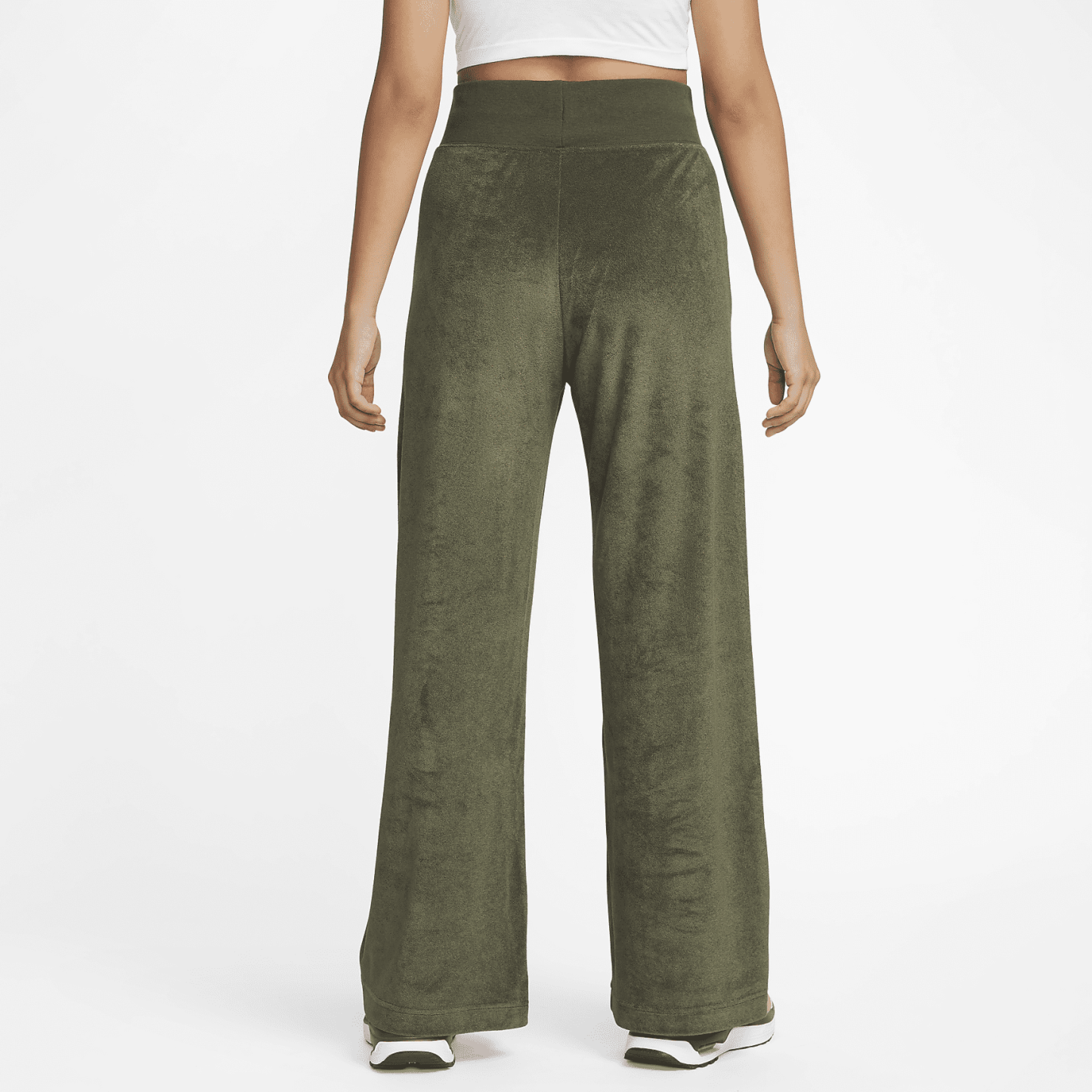Sportswear - Women's High-Waisted Wide-Leg Terry Pants
