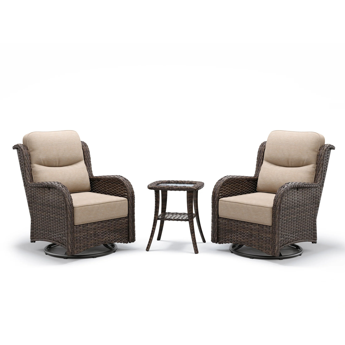 Hawthorne 5 Seater Patio Rattan Sofa Set with Swivel Chairs
