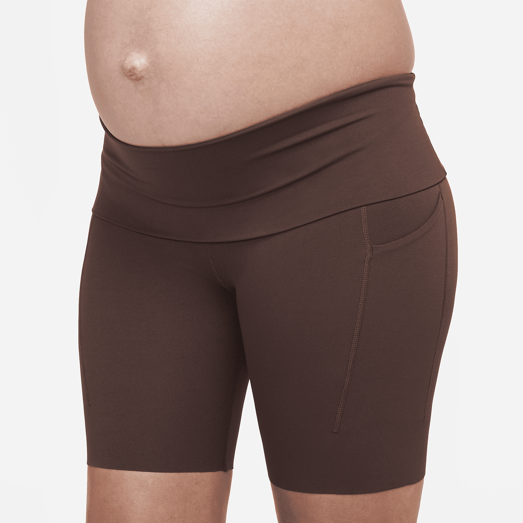 (M) - Women's Gentle-Support High-Waisted 8" Biker Shorts with Pockets (Maternity)