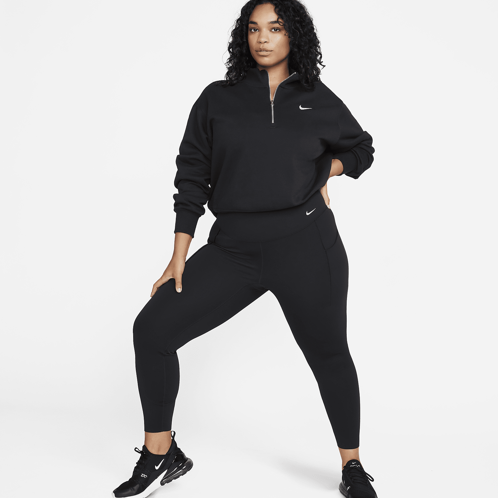 Universa - Women's Medium-Support High-Waisted Full-Length Leggings with Pockets (Plus Size)