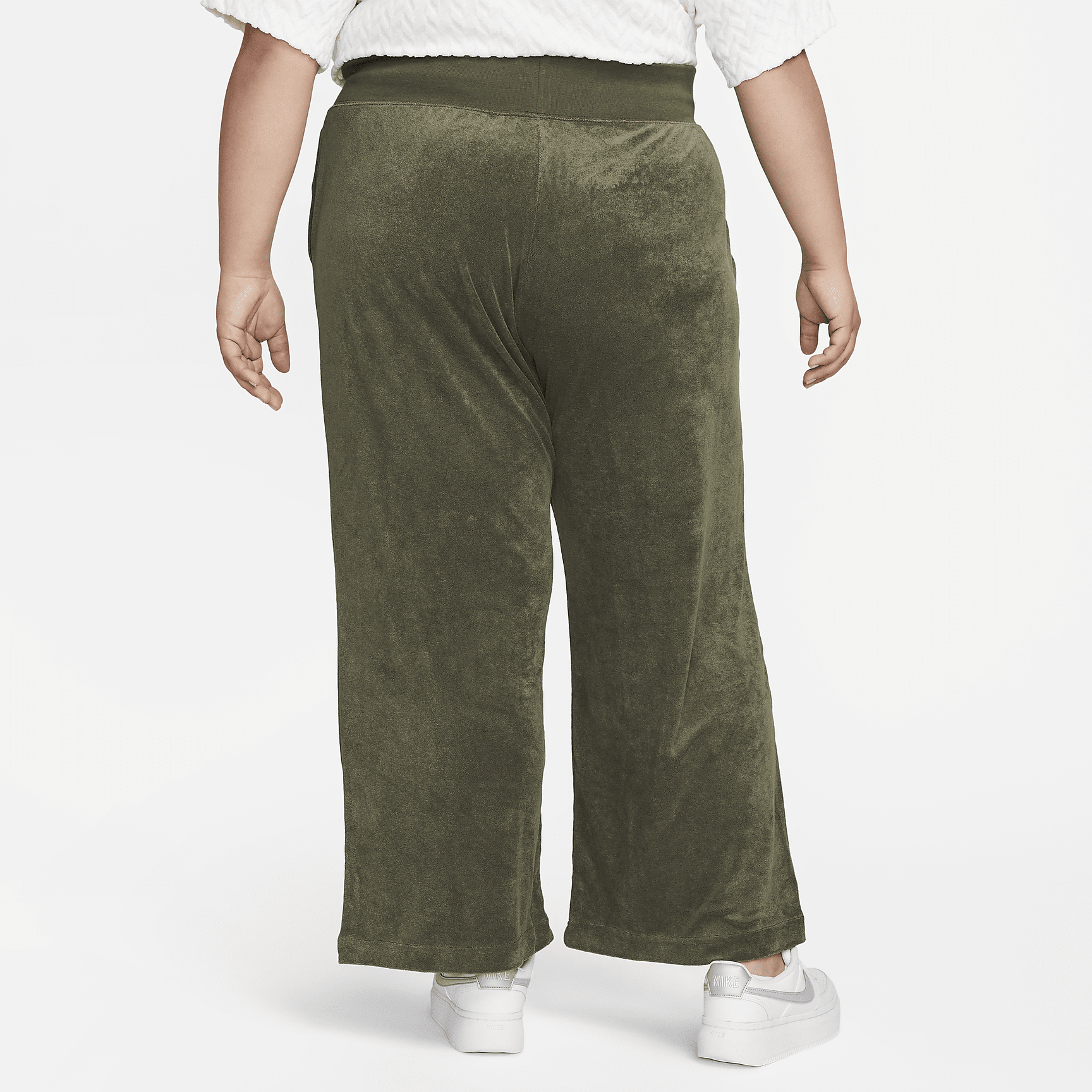 Sportswear - Women's High-Waisted Wide-Leg Terry Pants (Plus Size)