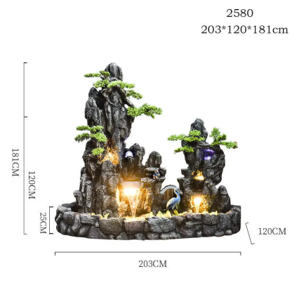 Clearance sale 6-level outdoor waterfall fountain with 30 LED lights.
