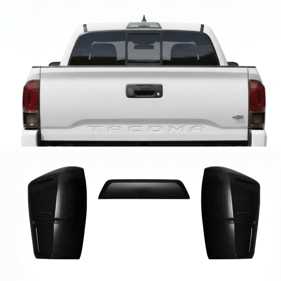 Blackened Taillight Lamp Shell Cover Trim For Toyota Tacoma 2016-2023