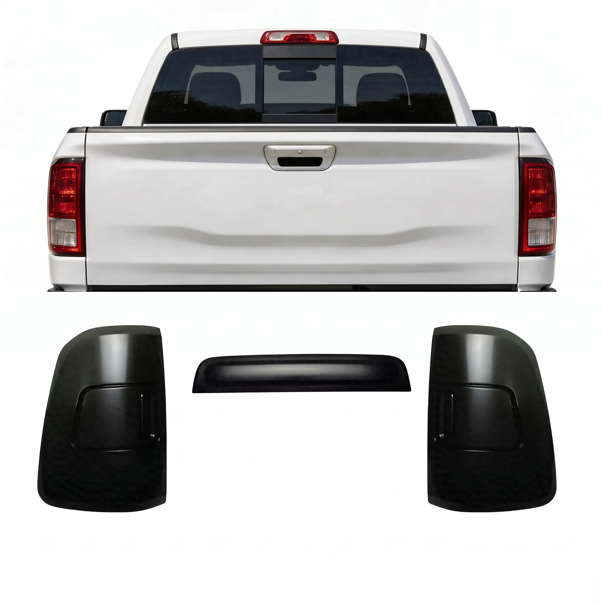 Blackened Taillight Lamp Shell Cover Trim Compatible With RAM 2019-2025