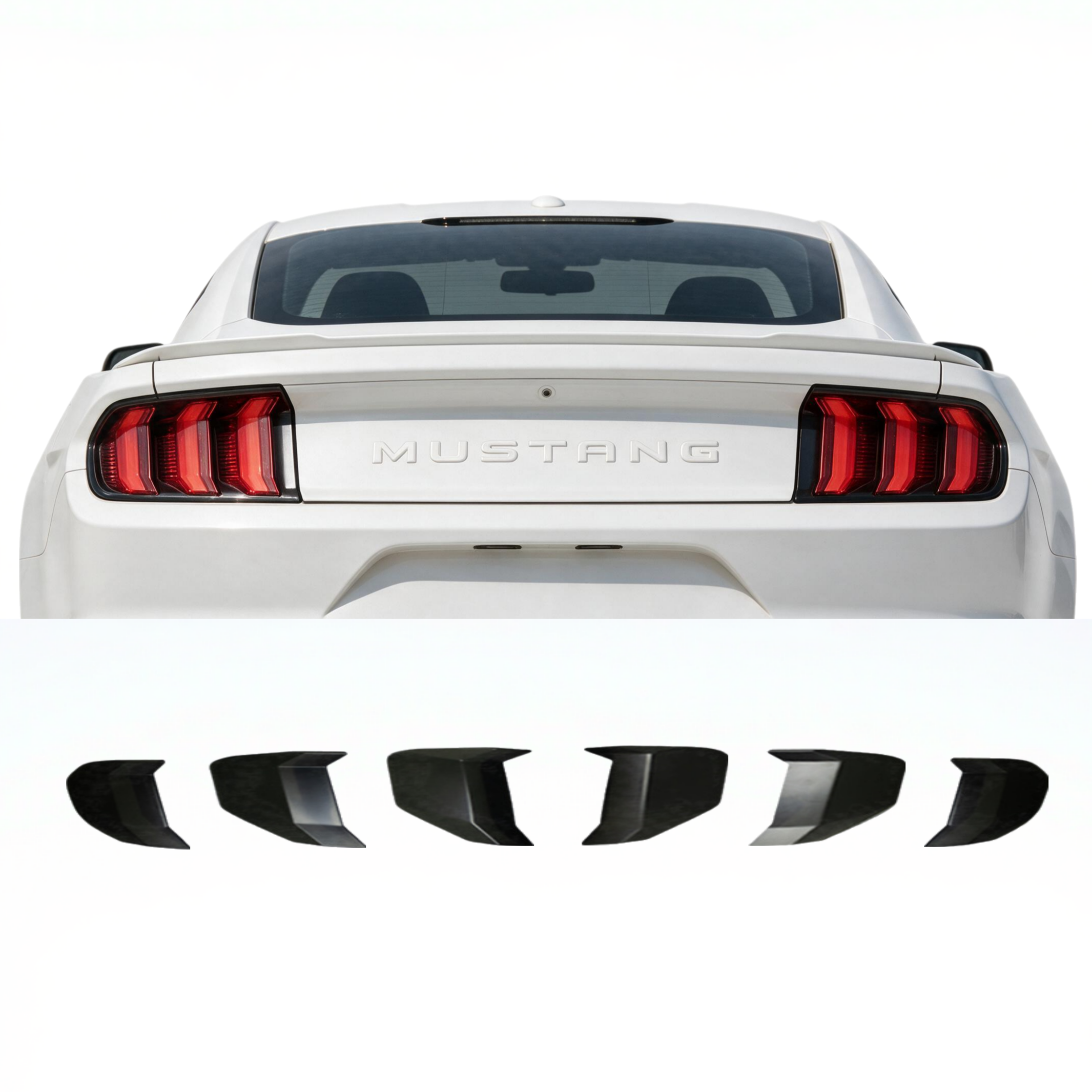 Blackened Taillight Lamp Shell Cover Trim For Ford Mustang 2018-2023