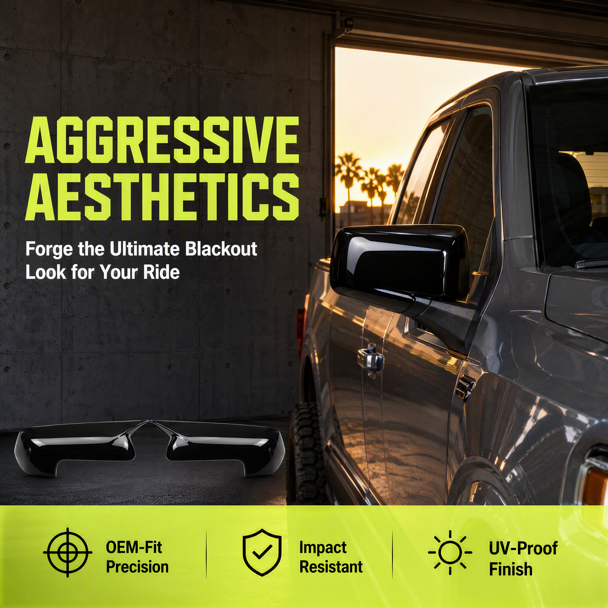 Side Mirror Cap Cover Compatible With Silverado 2019-2025 Sierra 1500
