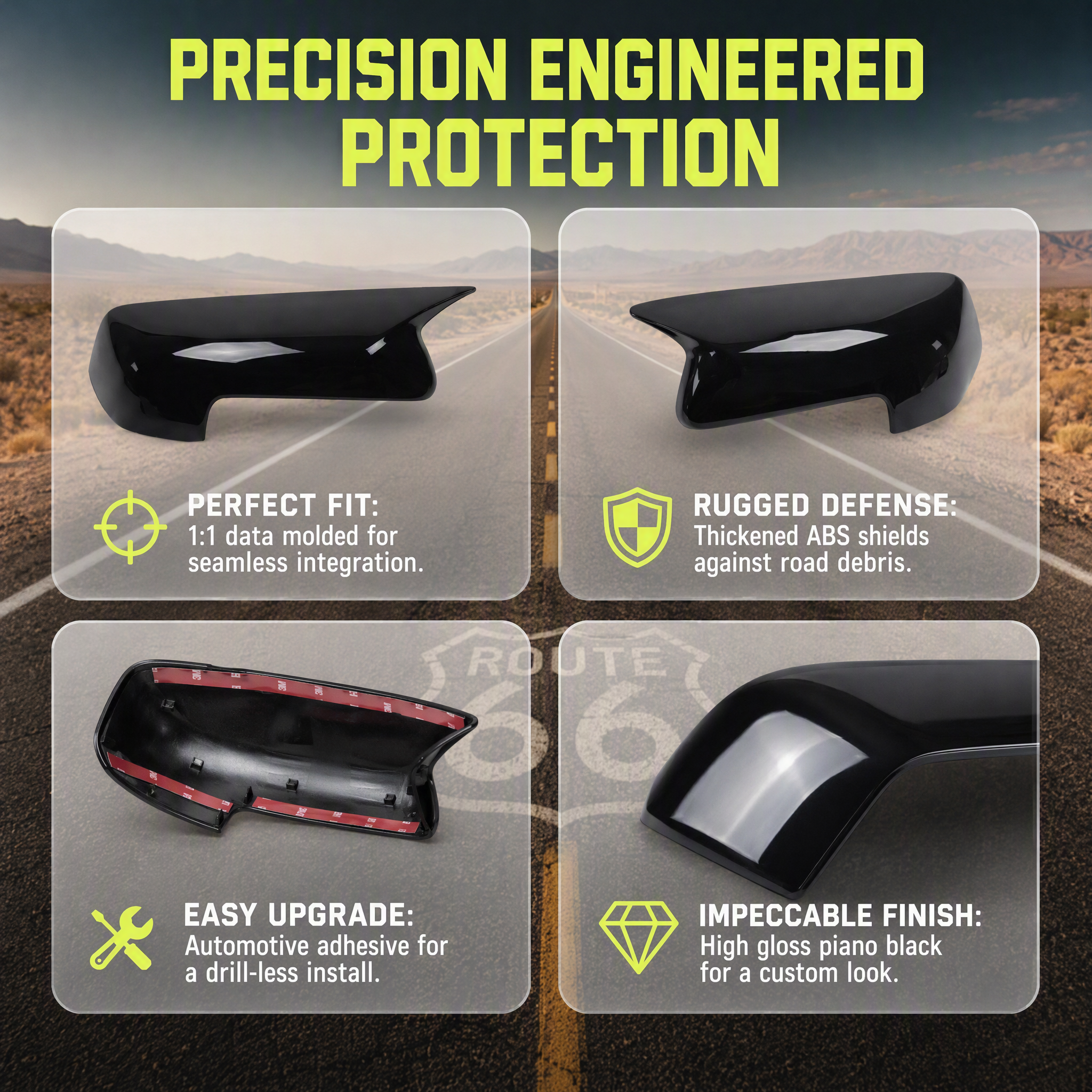Side Mirror Cap Cover Compatible With Silverado 2019-2025 Sierra 1500