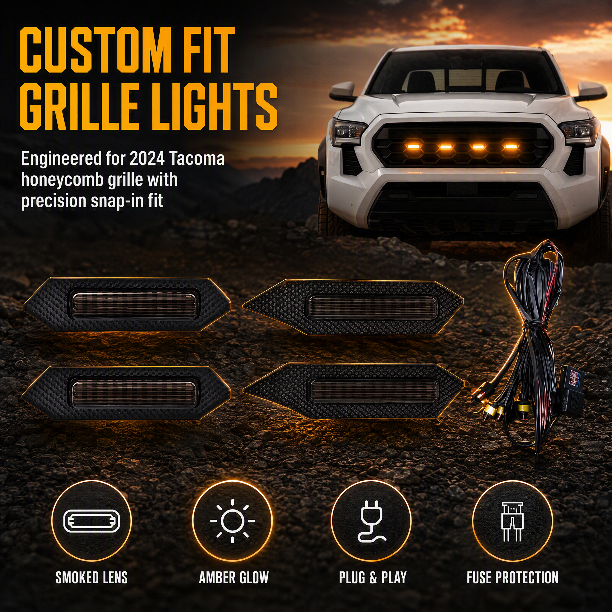 Premium Louvre Light Cover With Tacoma 2024