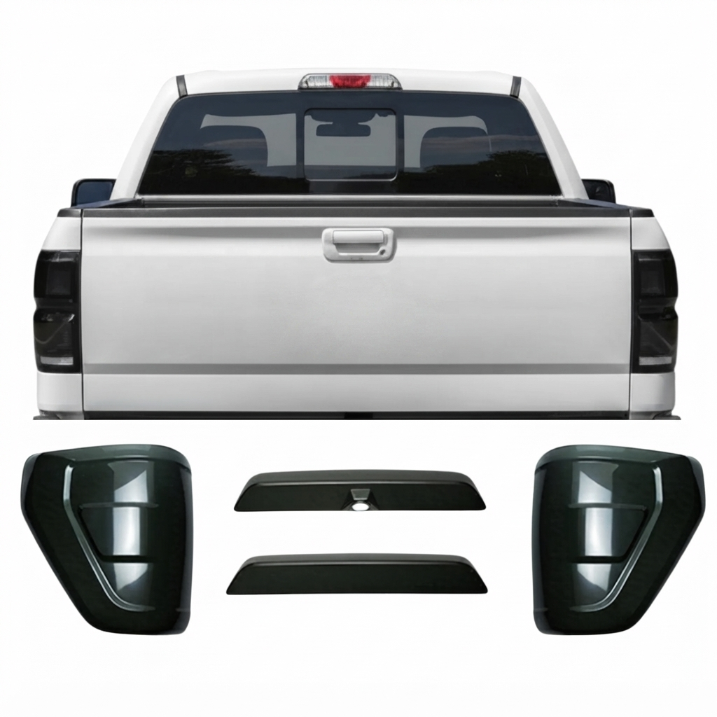Blackened Taillight Lamp Shell Cover Trim Compatible With F-150 2021-2023
