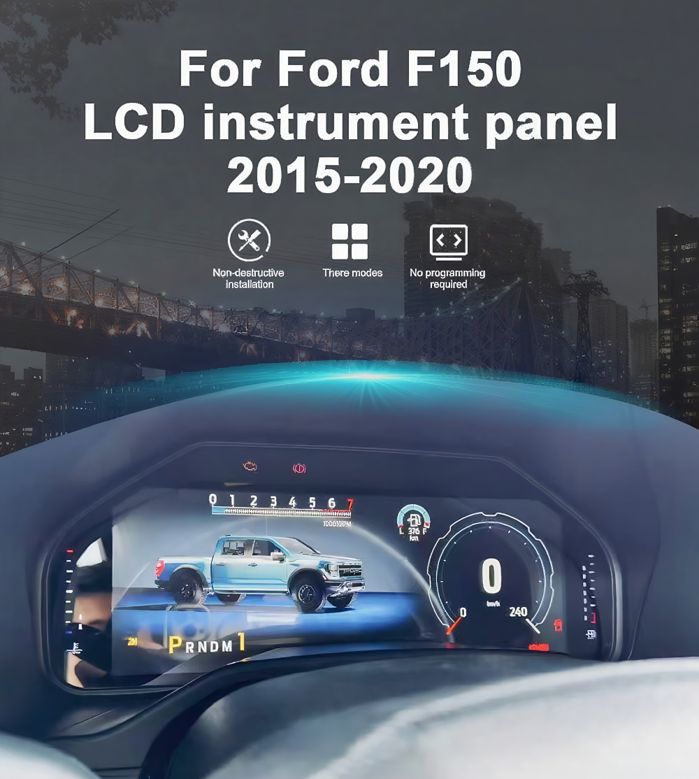 12.3" Car LCD Digital Cluster Dashboard Instrument Compatible With Ford F150/ Raptor 2015-2020