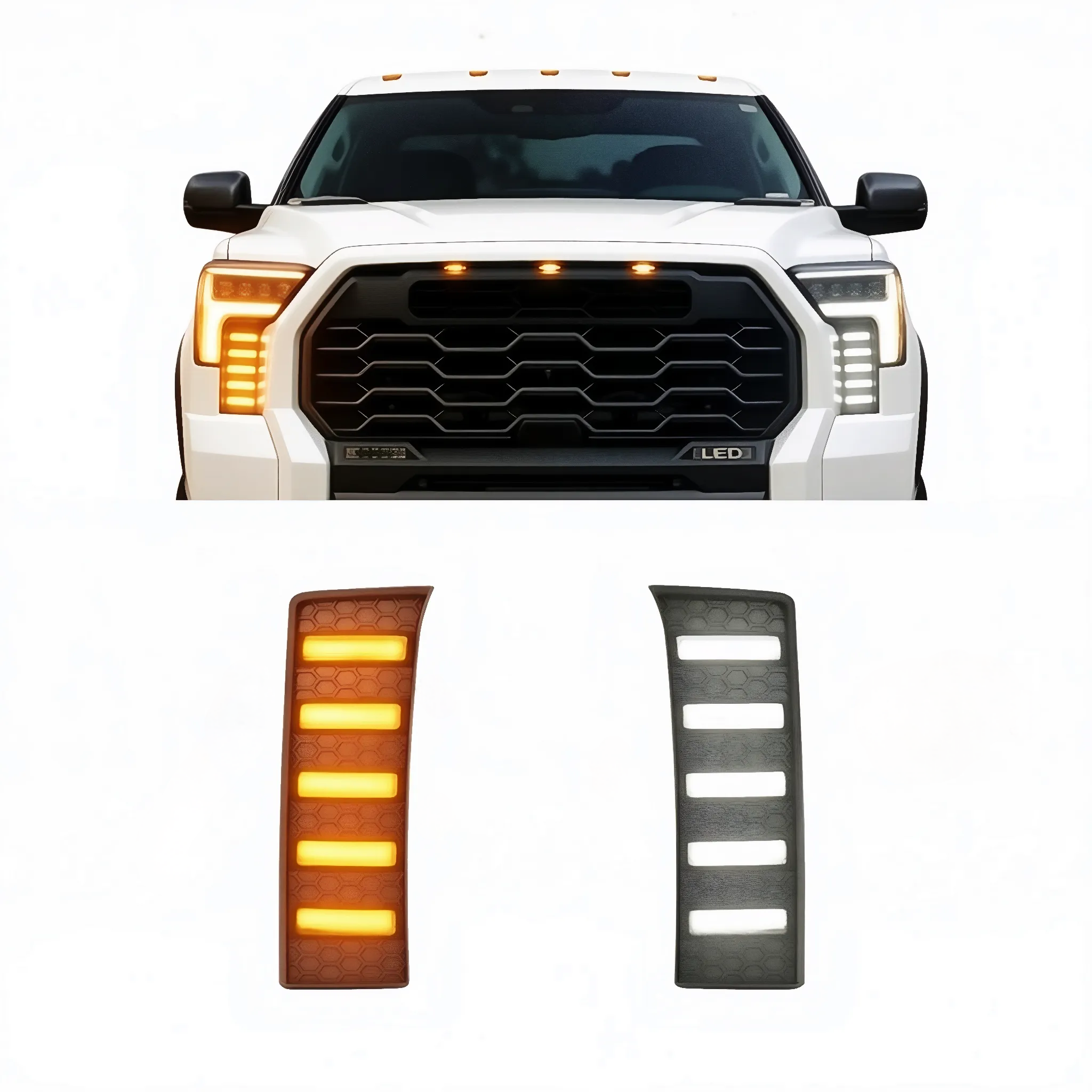LED Front Fog Lights with DRL & Sequential Turn Signals Compatible With Tundra 2022-2026