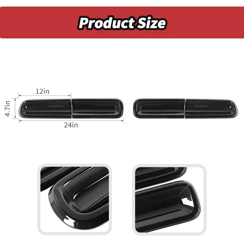 Product Size 4-Piece Smoked Tail Light Cover Trim
