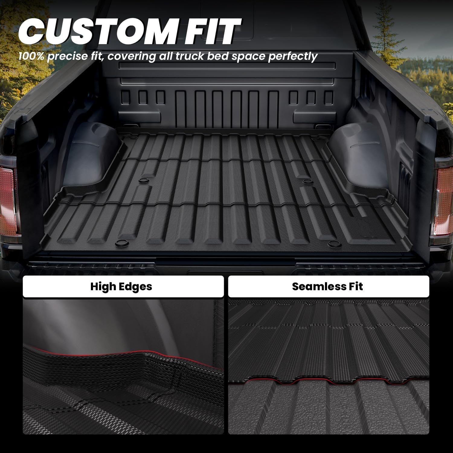 Custom Fit High Edges Seamless Fit Truck Bed Mat