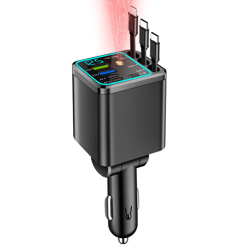 X70 7-in-1 Car Charger - Starry Sky 2*USB-C Port + Lightning Port - image 1