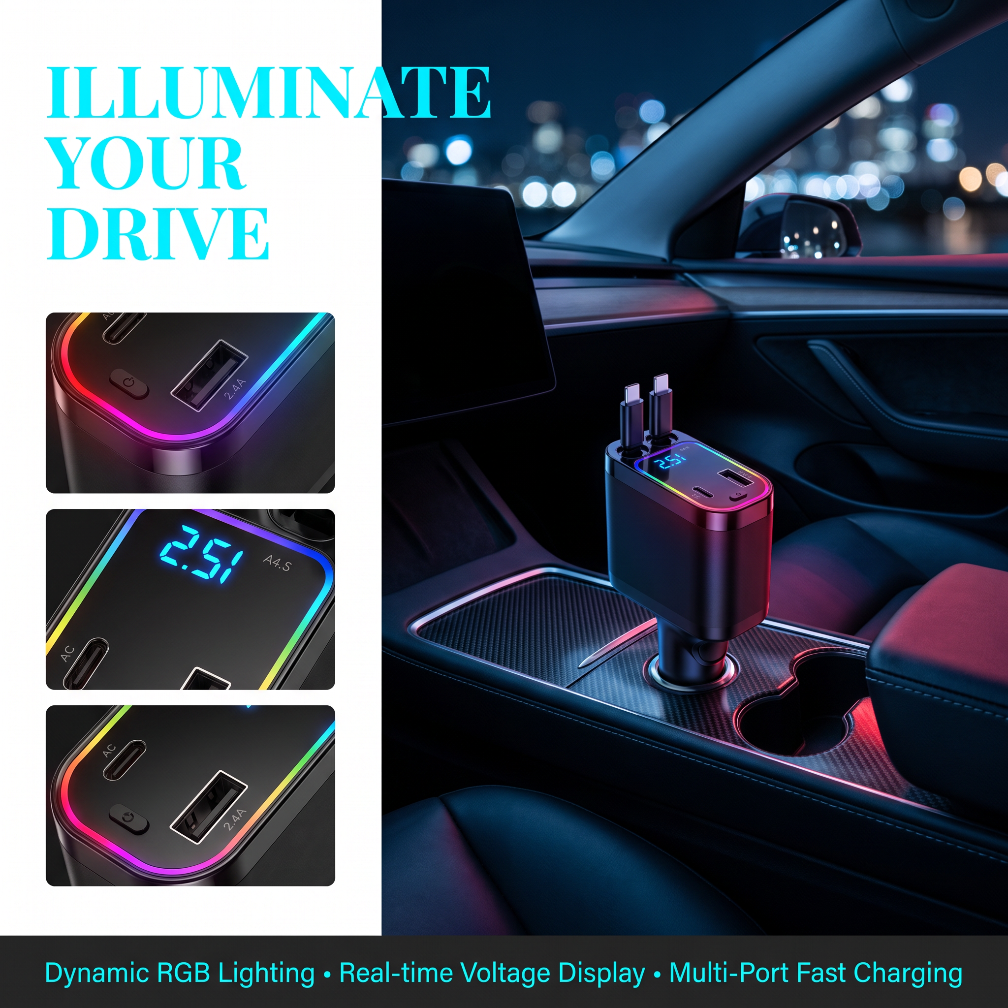 X60 120W Starry Sky Car Charger - image 4