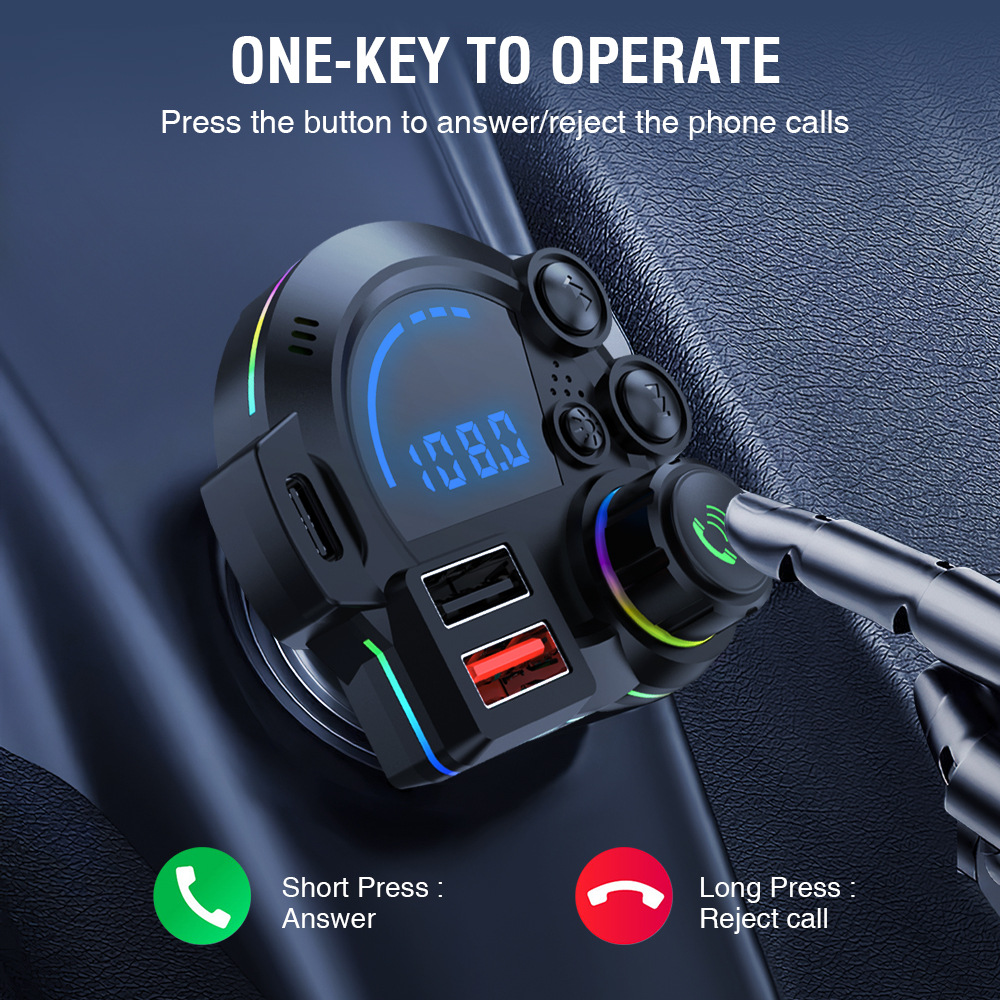 X80 Bluetooth 5.3 Fm Transmitter Car Charger - image 4