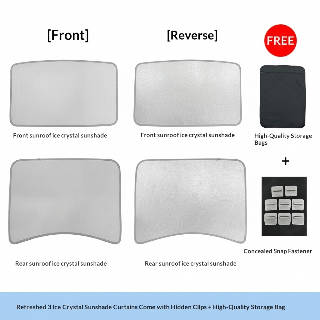 P200 Sunshade Roof for Model Y/3/3 Highland - Gray - Ice Crystal Sunshade For Model 3 Highland - image 9