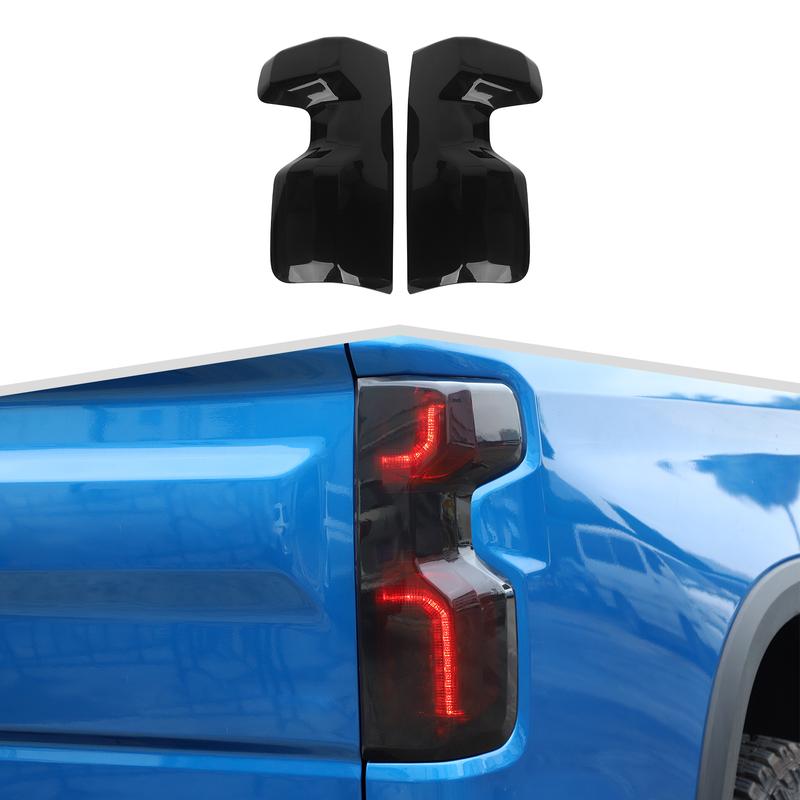 P270 Blackened Taillight Lamp Shell Cover Trim for Chevy Chevrolet Silverado 2019+ - image 3