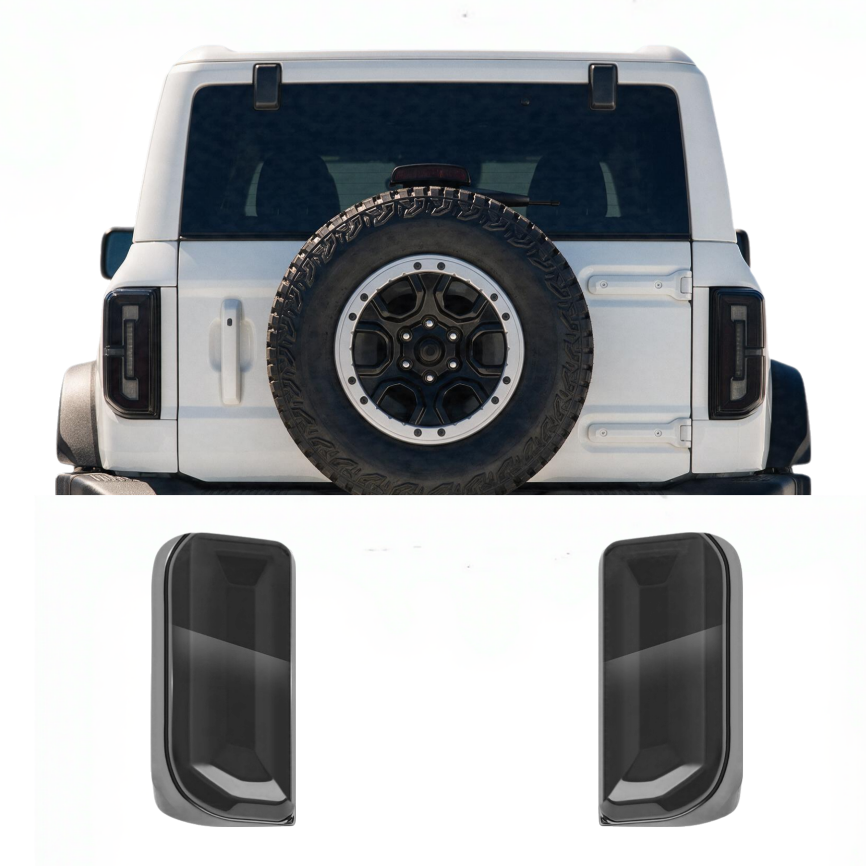 P450 Blackened Taillight Lamp Shell Cover Trim Compatible With Bronco 2021+ - image 1