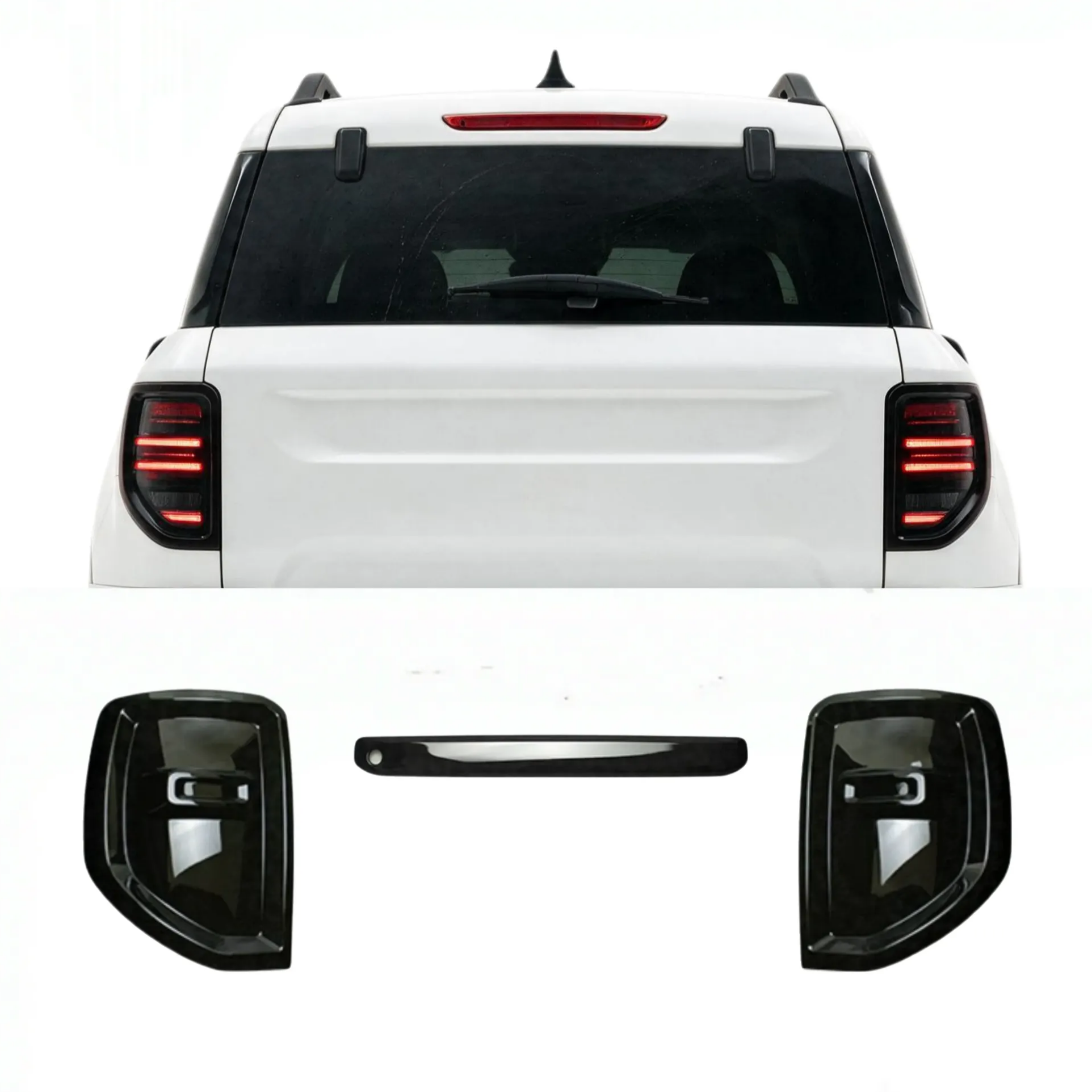 P470 Smoked Taillight Lamp Shell Cover Trim Compatible With Bronco Sport 2021+ - image 1