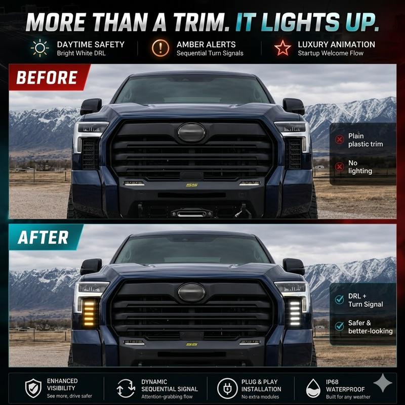 LED Front Fog Lights with DRL & Sequential Turn Signals Compatible With Tundra 2022-2026 - image 2