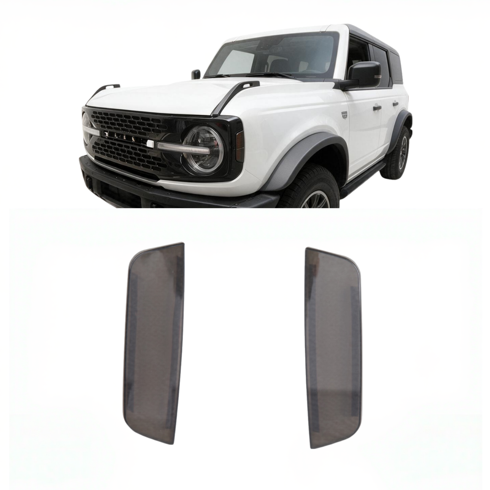 Smoked Side Lamp Shell Cover Trim Compatible With Bronco  - image 1