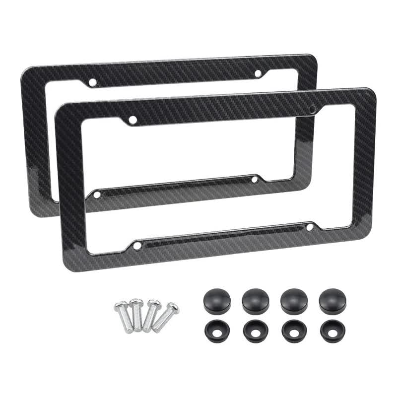 2Pcs Carbon-Style License Plate Frame - image 1
