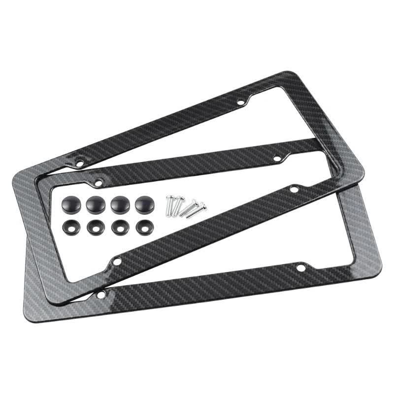 2Pcs Carbon-Style License Plate Frame - Carbon Fiber Style(2Pcs) - image 2