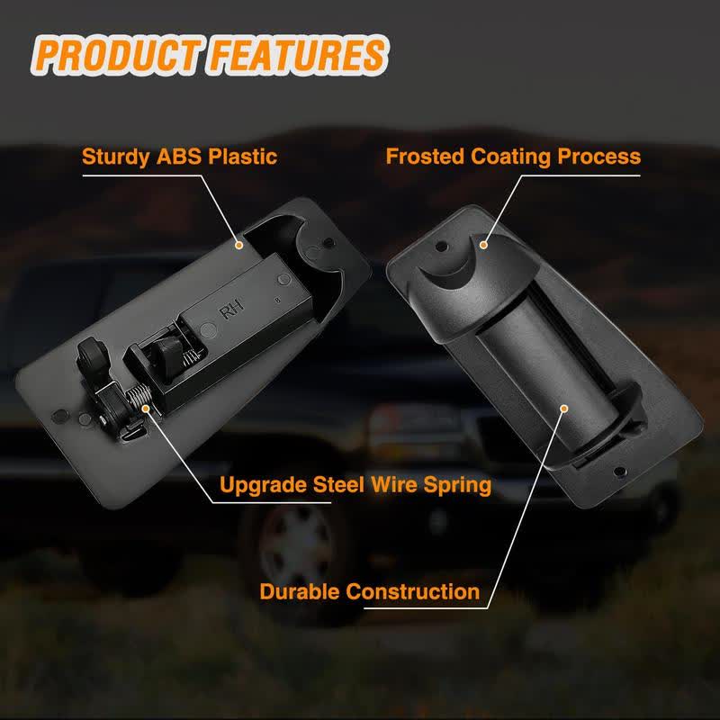 2-Piece Pair Set ABS Plastic Cold/Heat Resistant Direct Fit Extended Cab Rear Door Handles (Left Driver-Right Passenger) - Compatible with 1999-2007 Chevy Silverado, 1999-2006 GMC Sierra 1500/2500/3500 - image 6