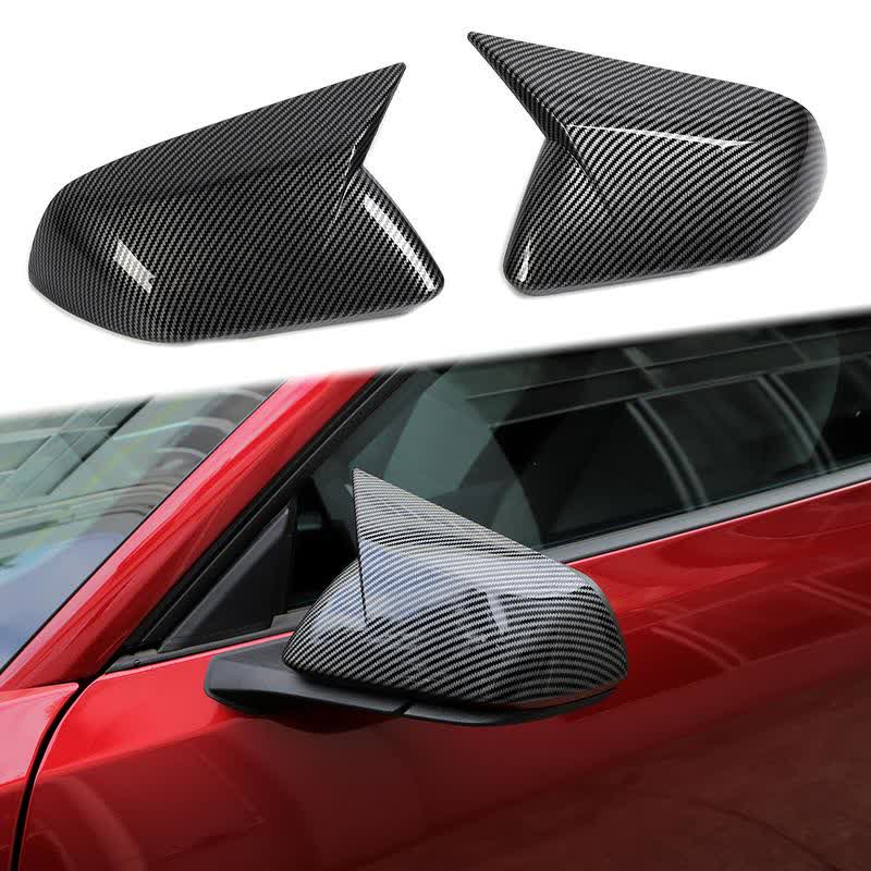 Automotive 2-Item/Set Horn-Style Rearview Side Mirror Cover Caps for Ford Mustang 2015-2022 - image 1