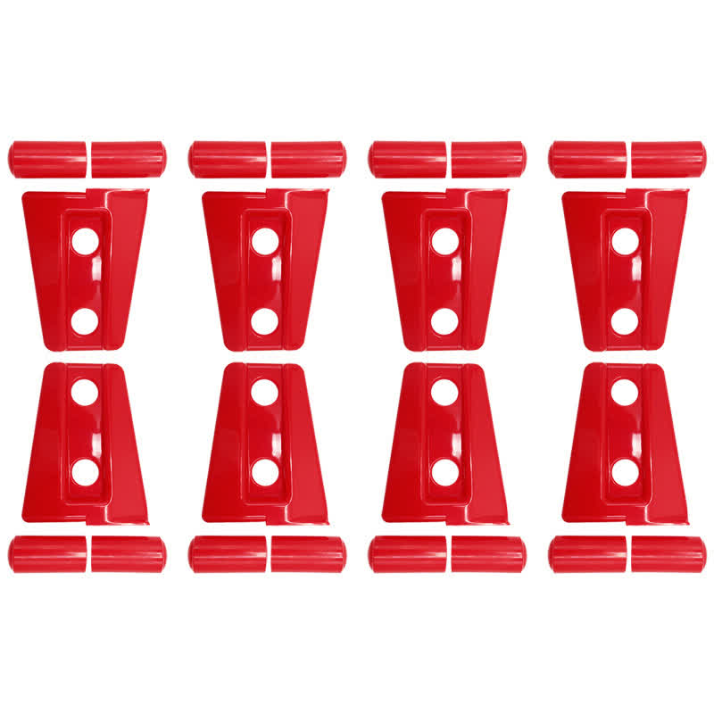 Car Door Hinge Trim Covers — Compatible with 2007-2017 Jeep Wrangler JK/JKU 4-Door Series - Red 8pcs - image 3
