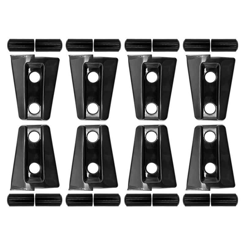 Car Door Hinge Trim Covers — Compatible with 2007-2017 Jeep Wrangler JK/JKU 4-Door Series - Black 8pcs - image 2