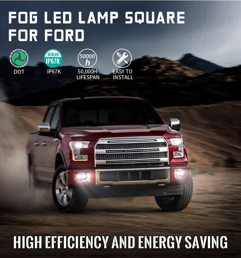 LED Front Bumper Fog Light Compatible with 2015-2018 Ford F150 & 2017-2018 F250 F350 - image 3